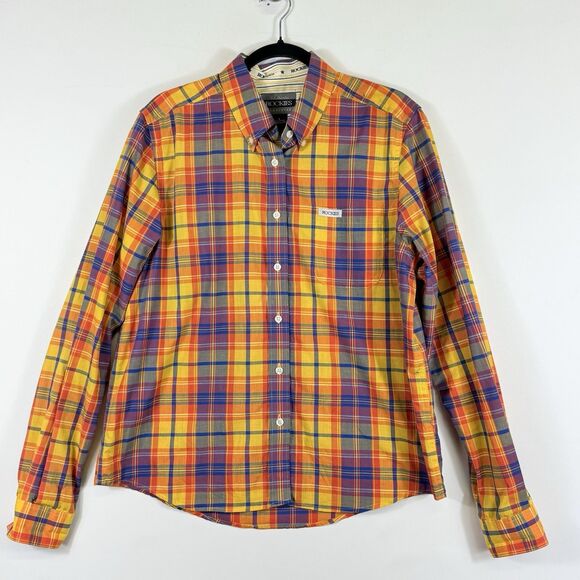Authentic Rockies Jeanswear Vintage 90s Bright Plaid Shirt Top‎ Women's Large - Picture 1 of 7